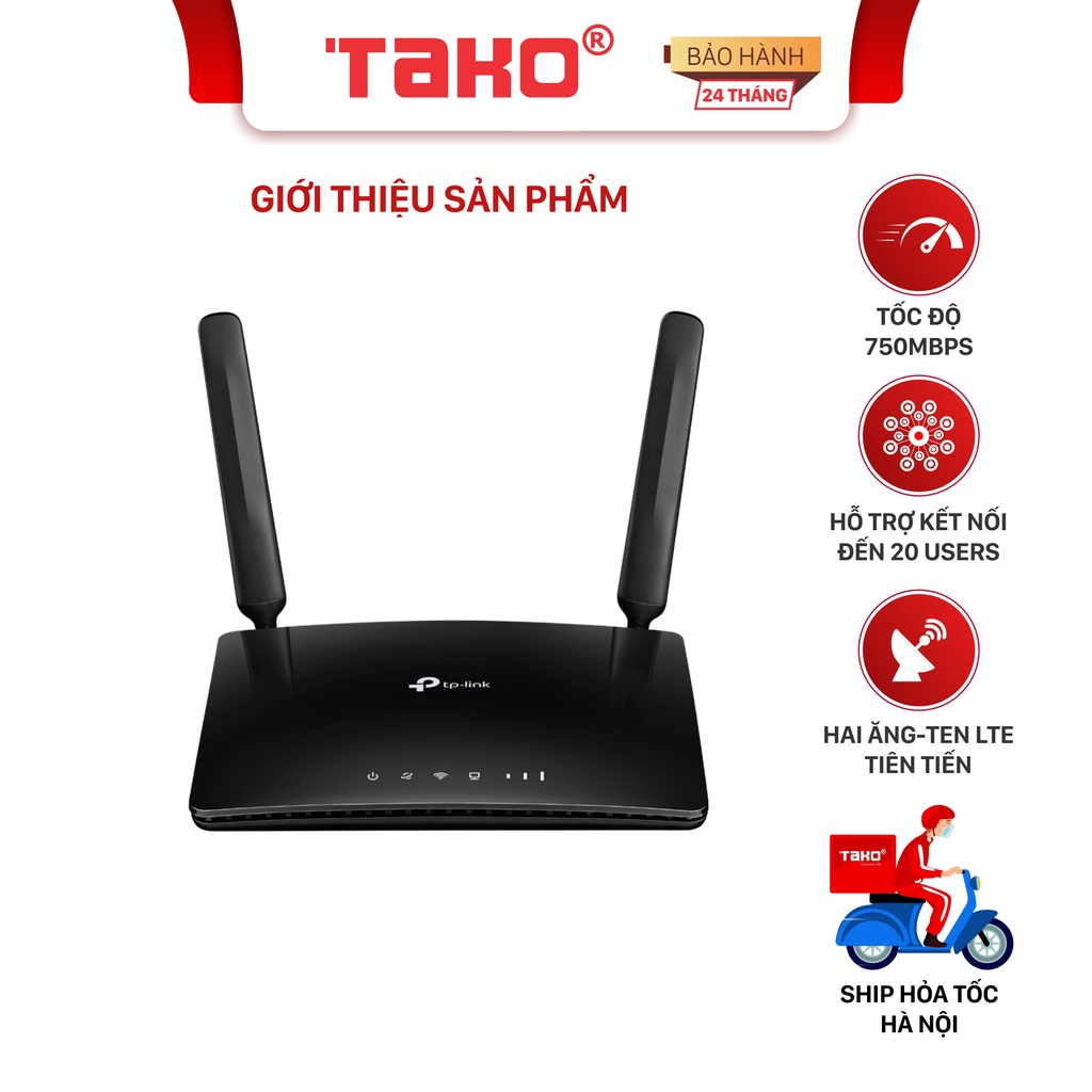 Thiết bị Router Wi-Fi Băng Tần Kép 4G LTE Tp-link TL-MR200 Chuẩn AC không dây 1200Mbps