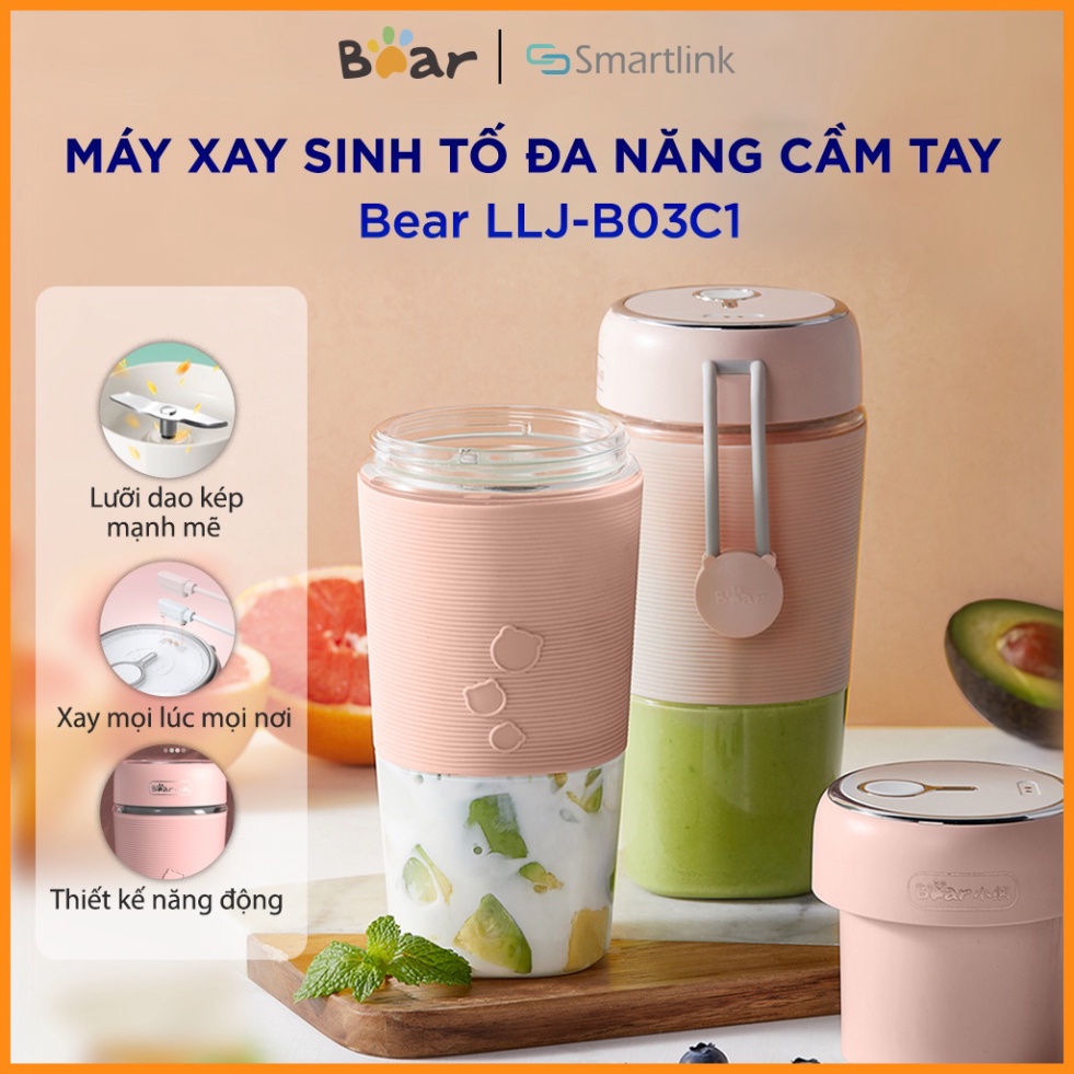 Máy Xay SInh Tố Cầm Tay Mini Bear LLJ-B03C1- Bảo hành 18 Tháng