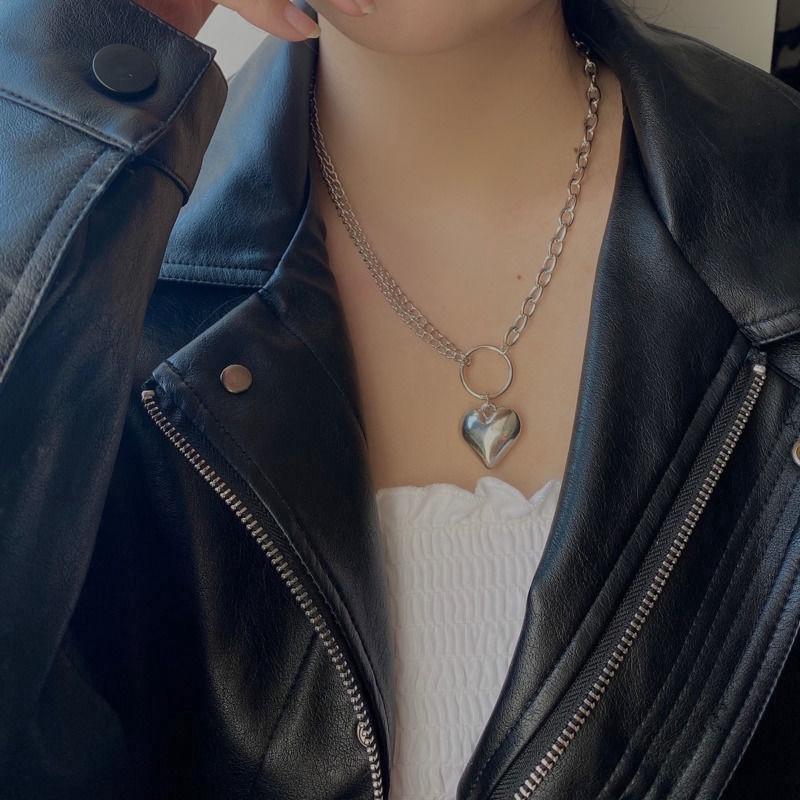 Vòng Cổ Gắn Mặt Hình Trái Tim Cá Tính Phong Cách Hip-Hop