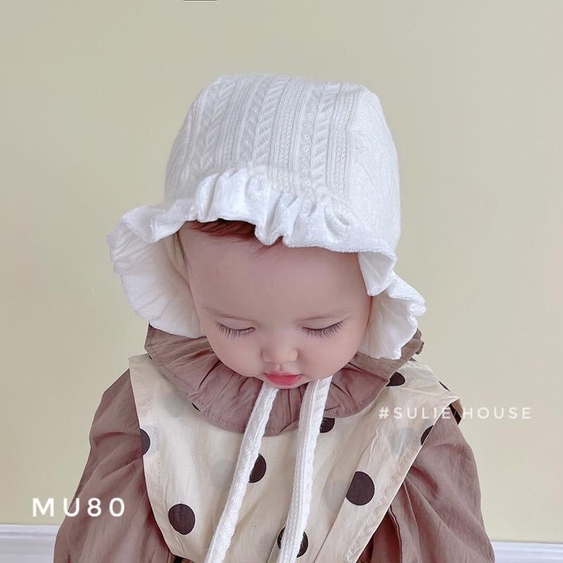Mũ len buộc dây cô gái hà lan - MU80