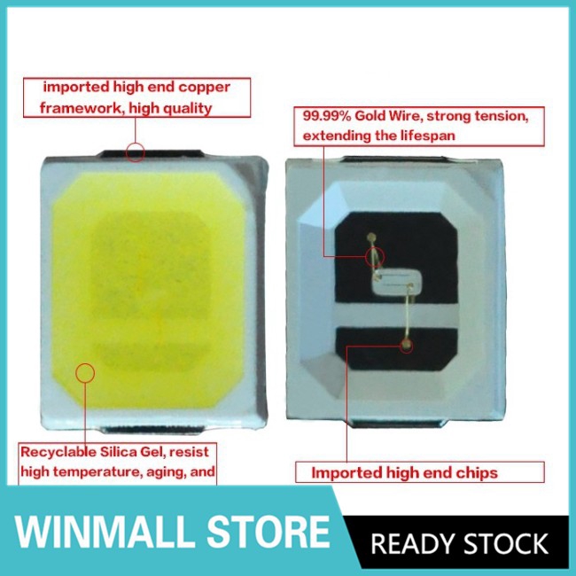 Set 100 chip đèn led SMD SMT PCB 2835 công suất 1W 3V siêu sáng chất lượng cao