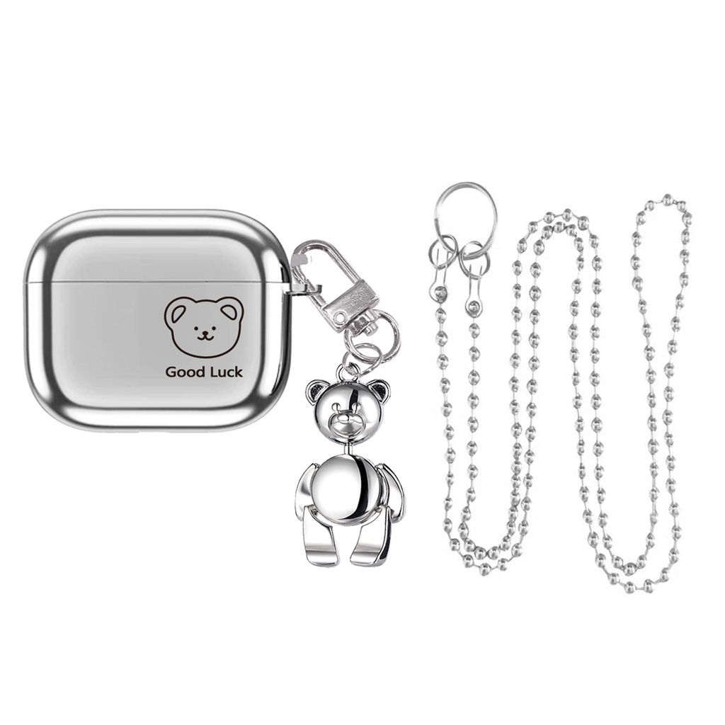 Fashion anime design cover airpods3 airpods1 / 2 pro wireless bluetooth earphone charging box protective case accessories + halterneck necklace