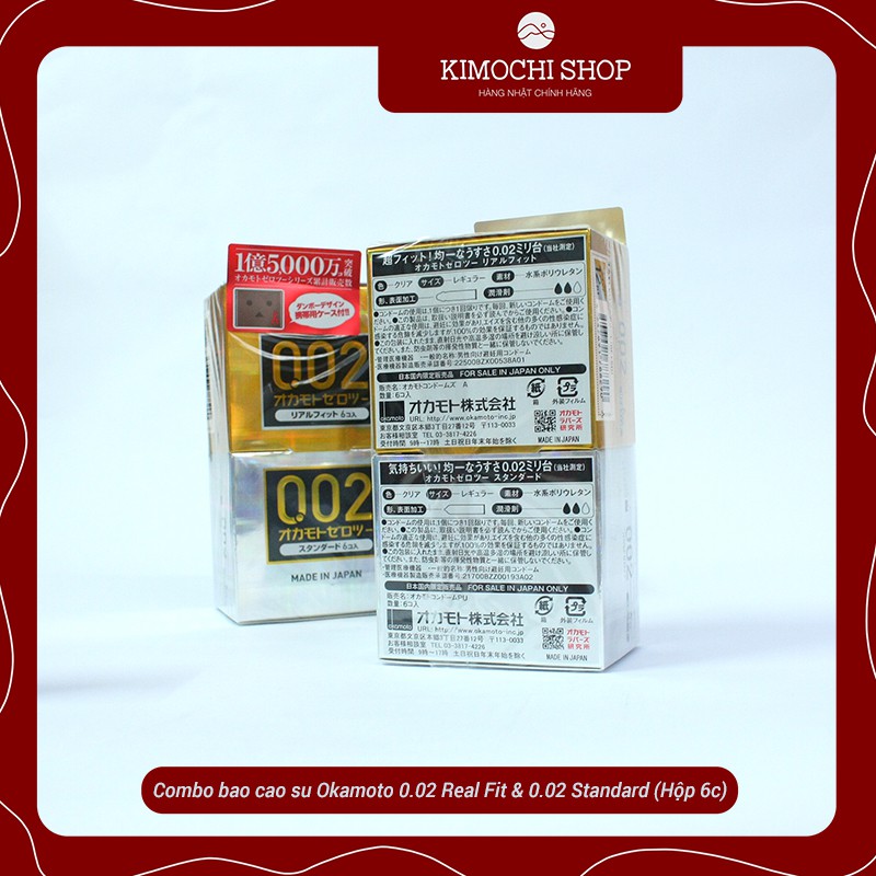 Combo bao cao su Okamoto 0.02 Real Fit & 0.02 Standard