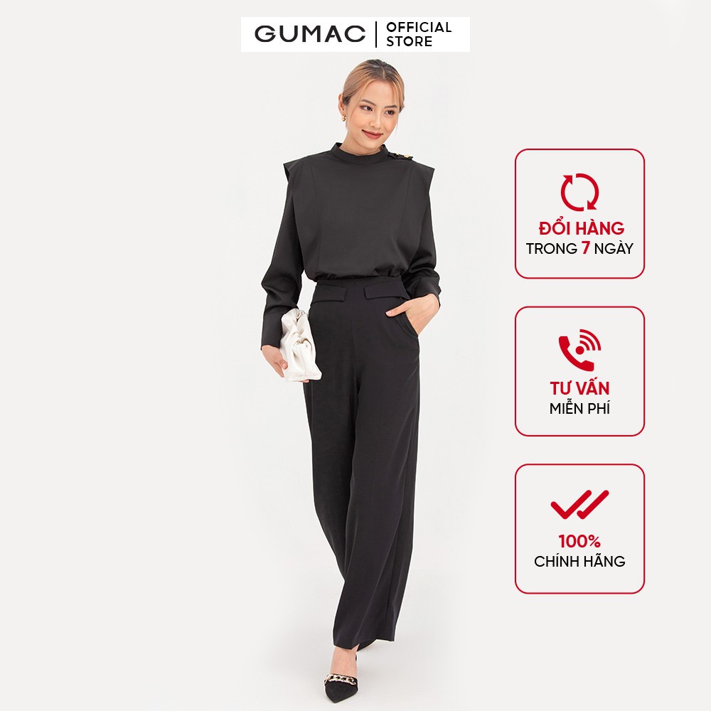 Áo sơ mi nữ kiểu, áo nữ công sở phối bèo cách điệu, thời trang GUMAC AB706, chất lượng cao cấp - Hàng mới về