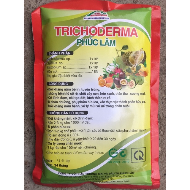 Chế phẩm Trichoderma Phúc Lâm (1kg)  kháng bệnh, cải tạo đất, ủ phân chuồng...