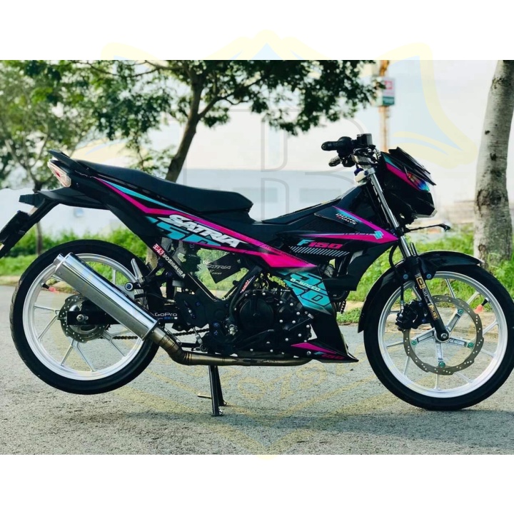 ( Quí khách vui lòng mang ra tiệm cho thợ dán ) Tem satria fi xanh hồng