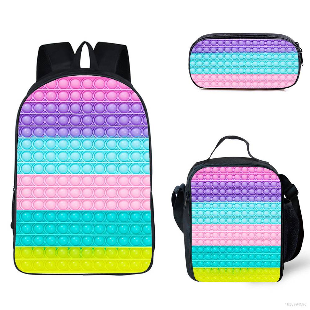 Pop IT Ba Lô Học Sinh + Ba Lô Đi Học Sức Chứa Lớn Thoáng Khí In Hình Giá Sỉ Bán Sỉ