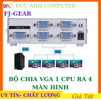 Bộ chia VGA 1 CPU Ra 2 Màn Hình FJGEAR FJ-2002  , 1 Ra 4 JH-2004, Chính Hãng 100%, Hình Ảnh Rõ Nét