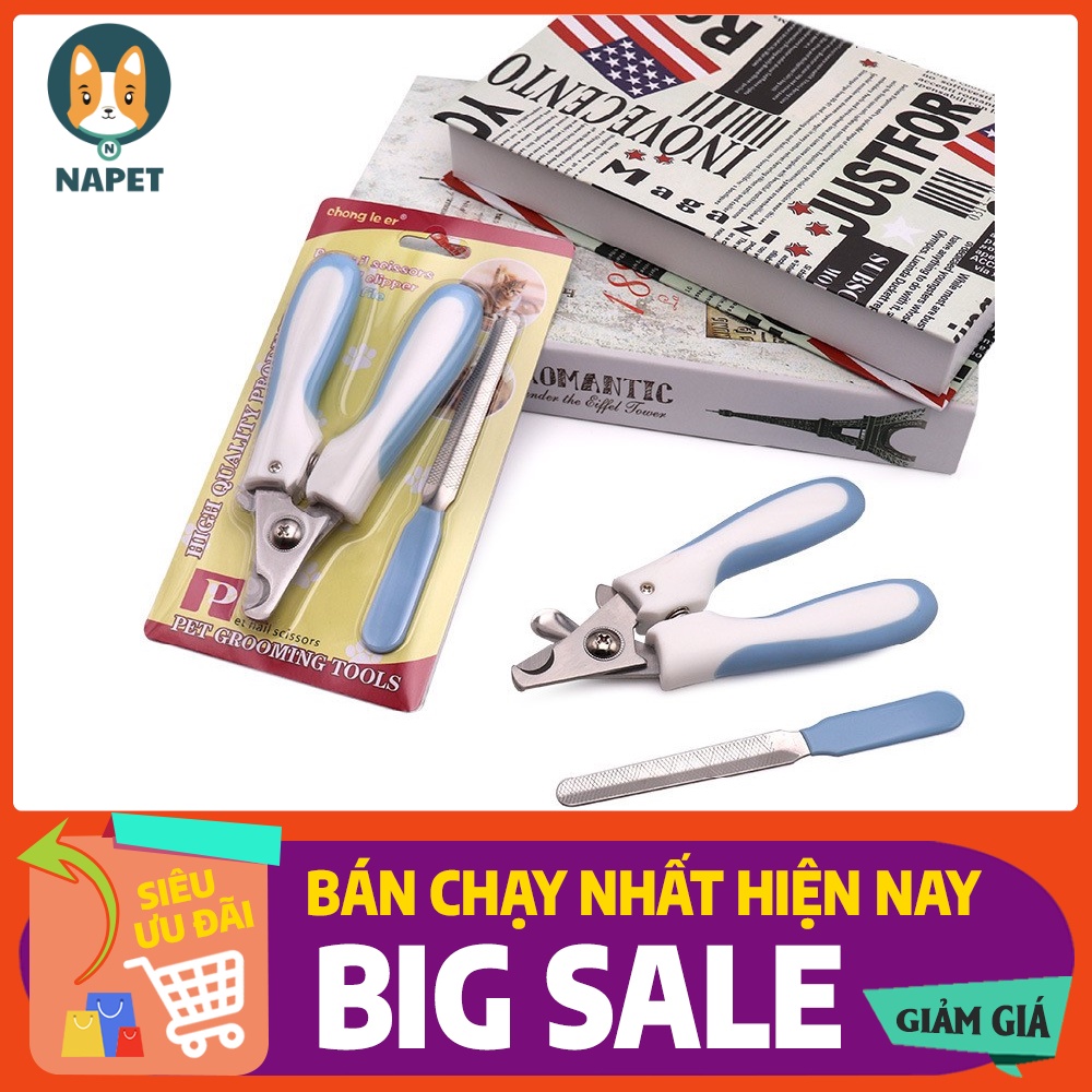 Kềm cắt móng chăm sóc sức khỏe thích hợp cho các bé cún gồm 1 kềm bấm móng và 1 dũa móng kiểu số 2