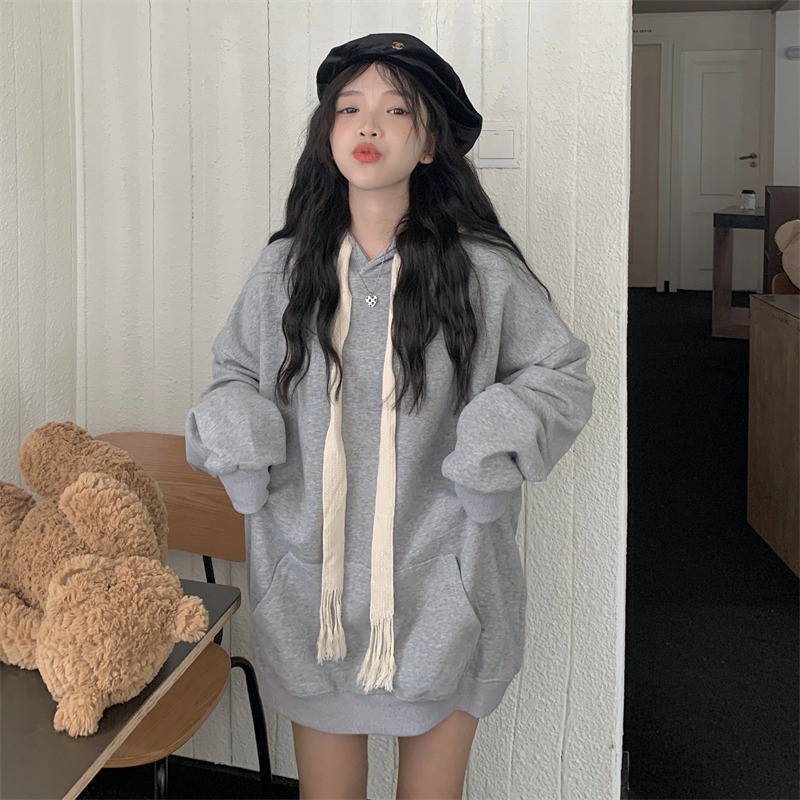 Áo hoodie nam nữ form rộng dây to màu trơn áo nỉ bông HNDHD03 | BigBuy360 - bigbuy360.vn