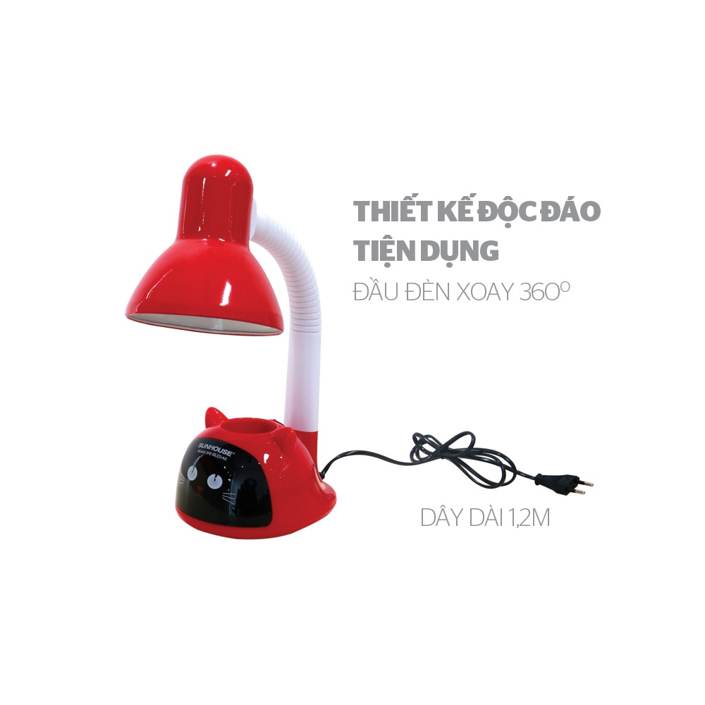 Đèn bàn Sunhouse SHE-18LED-A6, Bảo hành 12 tháng, Tặng 01 bóng led chống cận