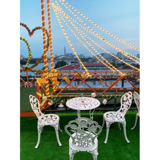 Bàn ghế sân vườn nhôm đúc 4 ghế 1 bàn hoa hồng