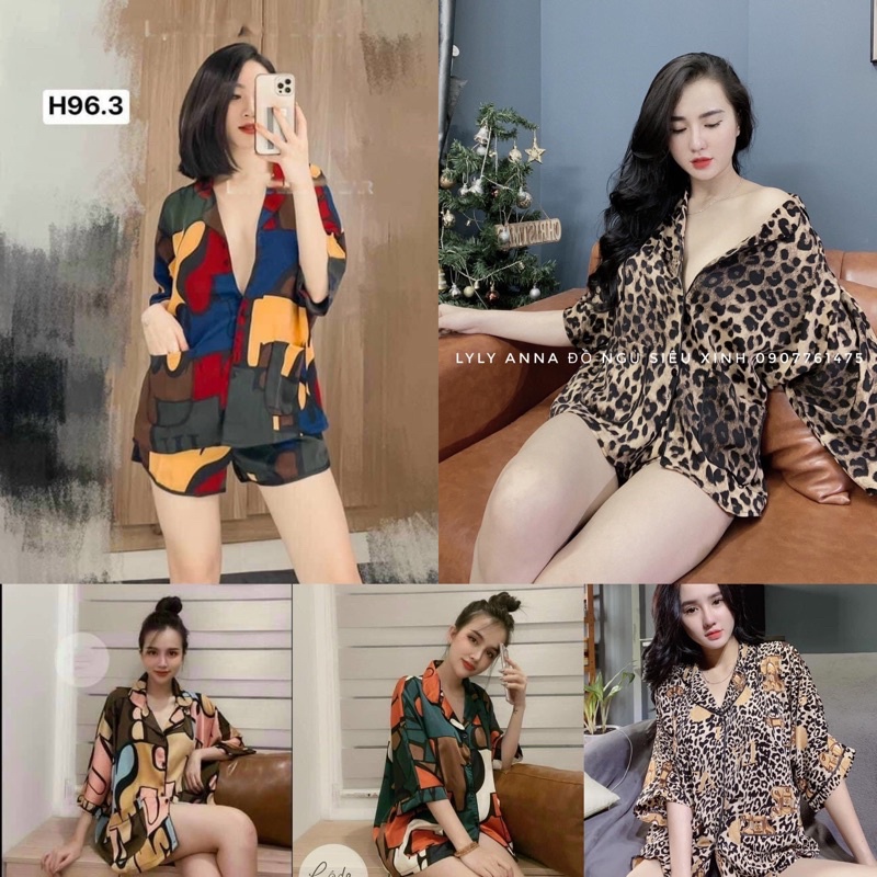 đồ bộ pijama nữ đùi lụa mango cao cấp chuẩn hot girl