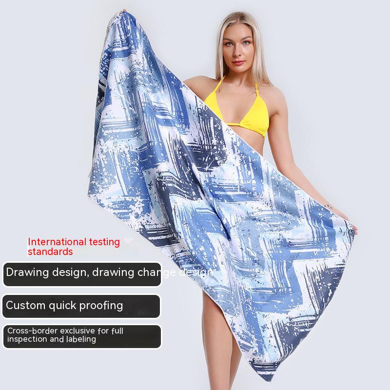 Khăn Tắm Hai Mặt Sợi Nhỏ Thấm Hút Nước Nhanh Khô In Họa Tiết Thời Trang Đi Biển