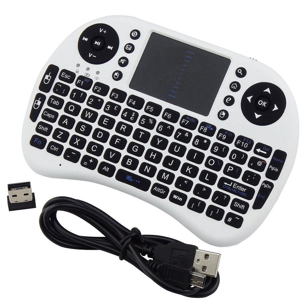 Bàn phím + chuột không dây mini UKB 500 Mini Keyboard có pin sẵn dùng cho laptop, pc, tv