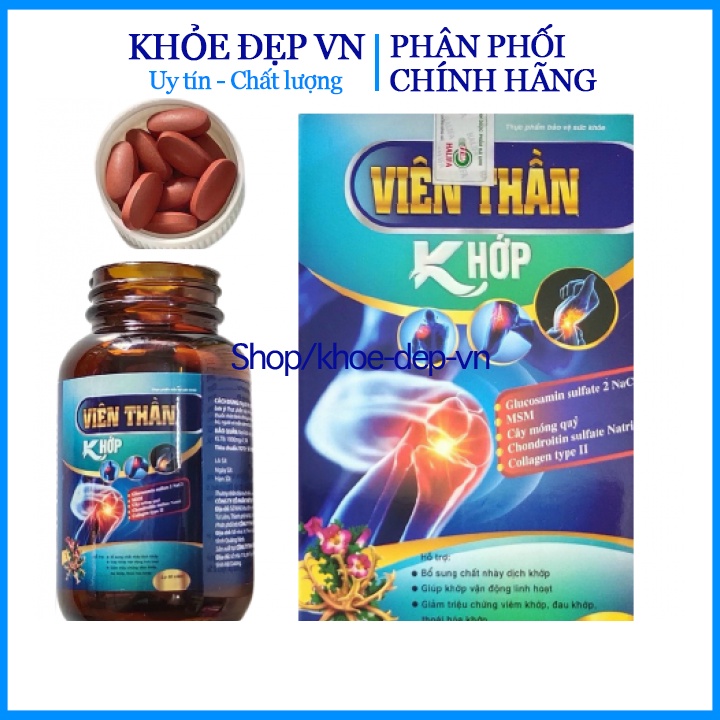 Viên thần khớp Glucosamin giảm đau xương khớp tăng chất nhầy xương khớp hộp 60 viên