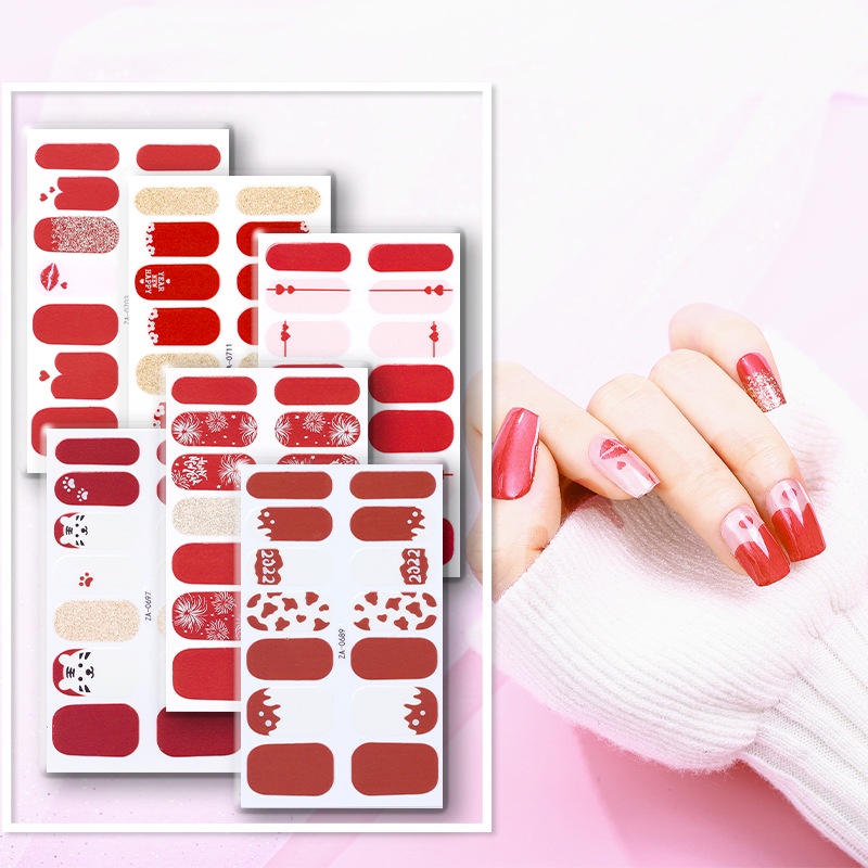 Mới Set 14 Miếng Dán Móng Tay Hình Động Vật Dễ Thương