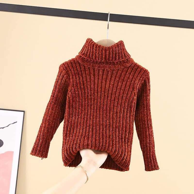 Áo len cho bé Hàn Quốc xuất xịn BINBON KIDS, áo len cao cổ cho bé trai bé gái chất tuyết nhung cực ấm từ 8-20kg