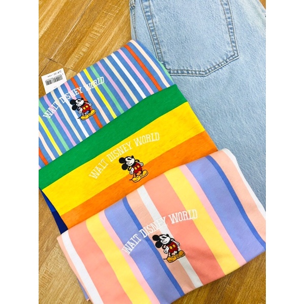 ÁO THUN SỌC LỬNG THÊU MICKEY