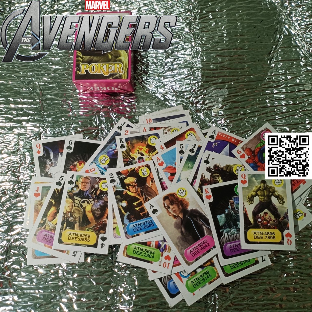 1673 Bộ bài Poker tây 54 lá hình Marvel Avengers Xmen Dị nhân