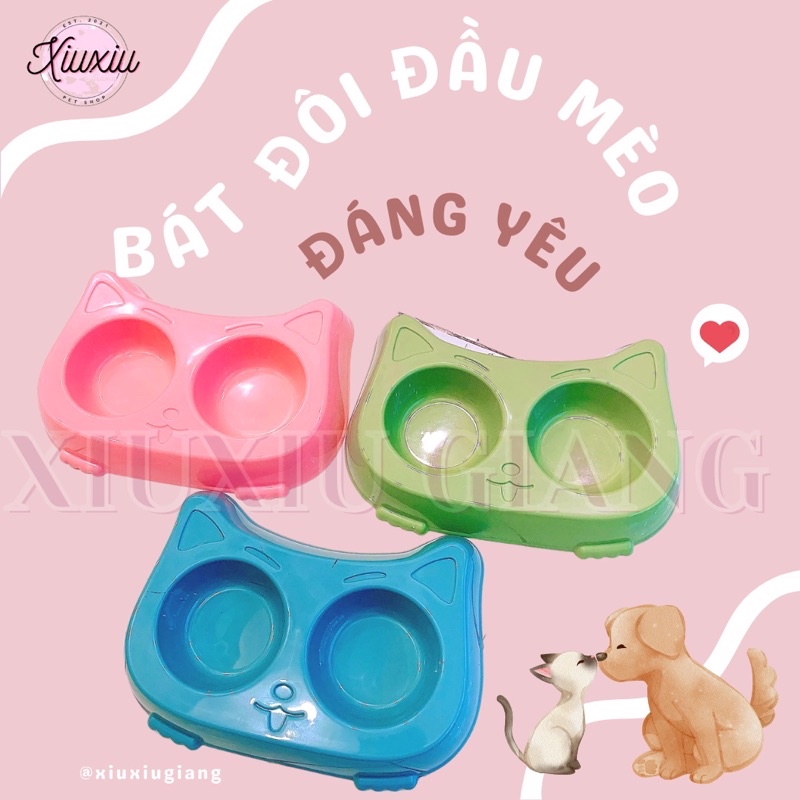 Bát Đôi Hình Đầu Mèo Đáng Yêu - Xiuxiu Giang