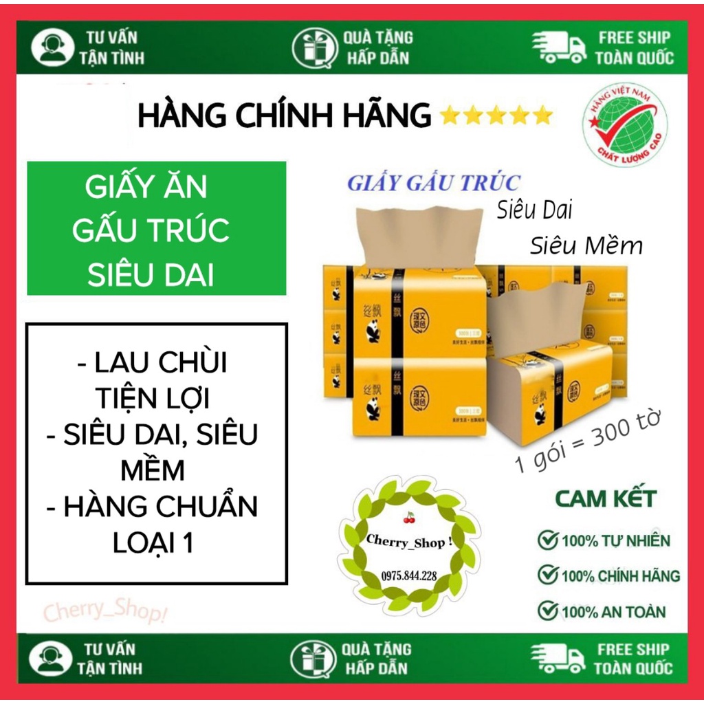 Giấy Ăn Gấu Trúc Siêu Dai Mềm Mịn Tiện Dụng Cho Mọi Gia Đình