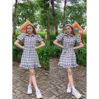 Đầm caro cột dây