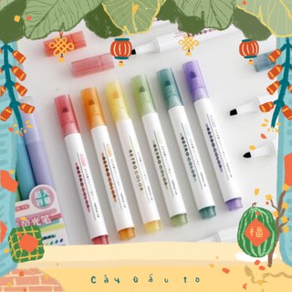 Bộ 6 Bút Highlight Retro Color Dễ Thương