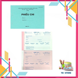 Phiếu chi 1 liên, 2 liên giấy cacbon, mẫu Bộ tài chính, kích thước 13x19cm