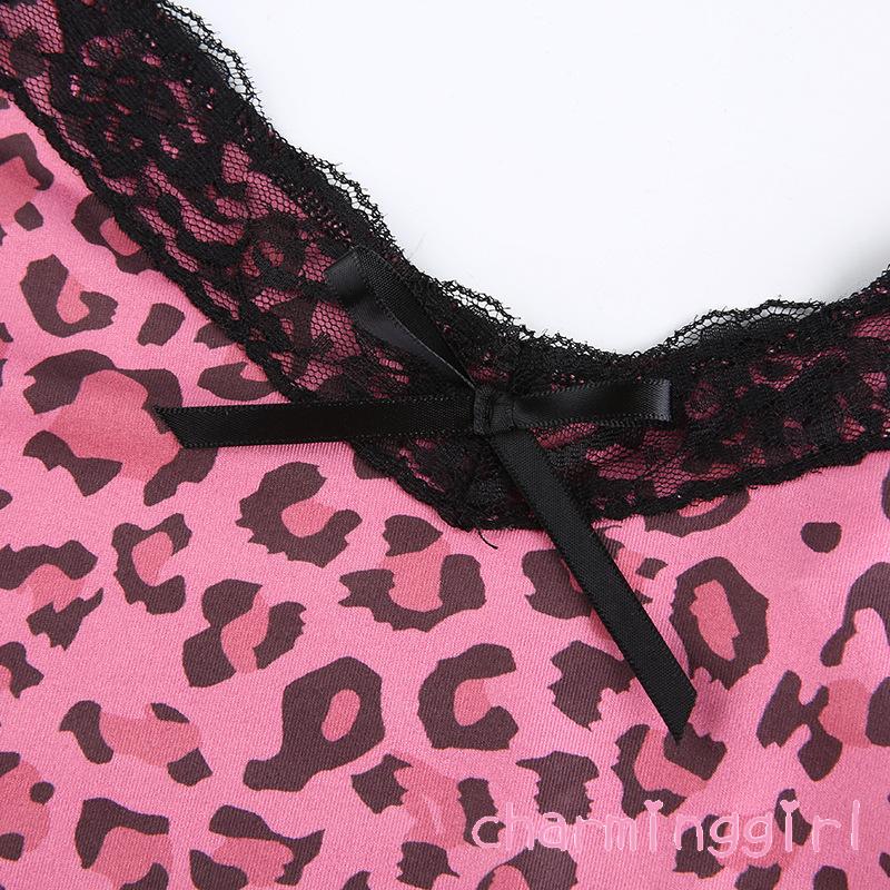 Đầm Ren Hai Dây In Họa Tiết Da Báo Quyến Rũ Dành Cho Nữ