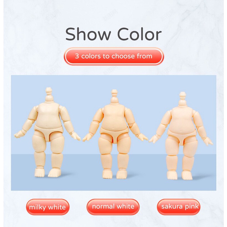 Mô Hình Cơ Thể Búp Bê Yhmy + Đầu + Vải + Giày Ob11 Có Thể Di Chuyển Được