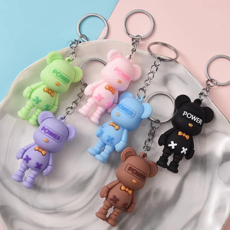 Móc gấu love - tai vàng - hàng như hình giao màu ngẫu nhiên