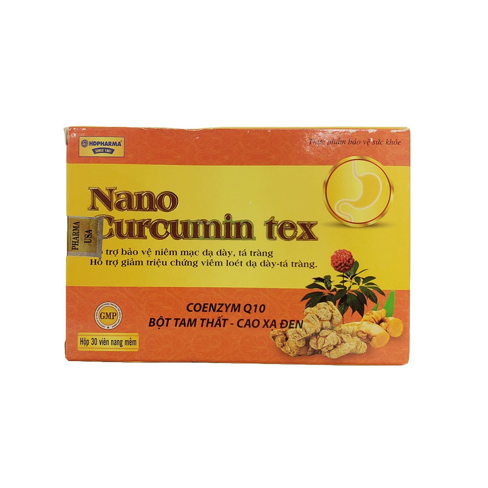 Nanocucurmin Tex giúp giảm viêm mạc loét dạ dày tá tràng 30 viên