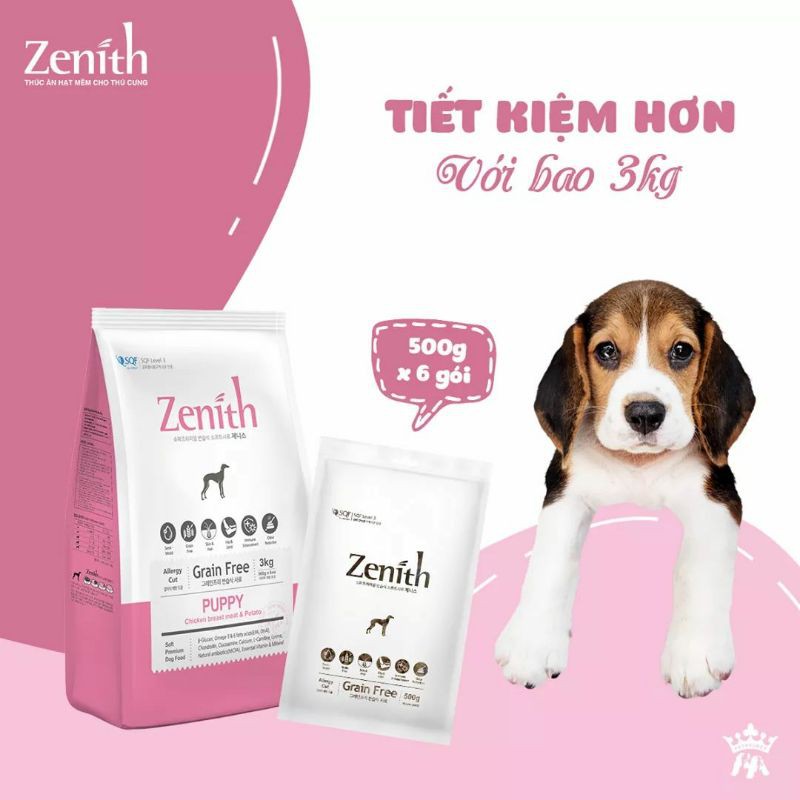 Thức ăn hạt mềm cho chó con Zenith Puppy 3kg