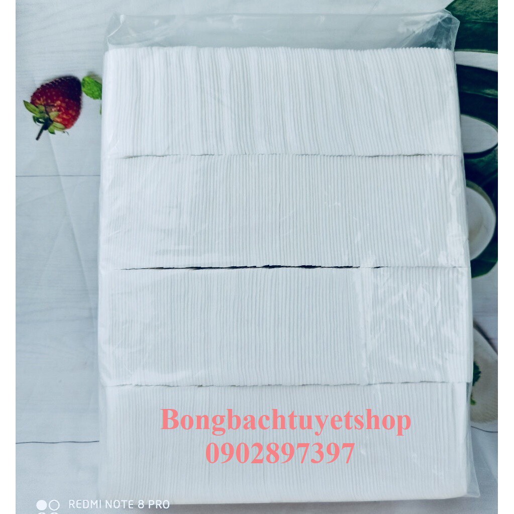 Bông Tẩy Trang Bề Mặt Mịn Kotton Beauty gói 500gr size 5x6cm - Bông Tẩy Trang Cotton Bề Mặt Mịn Bông Bạch Tuyết