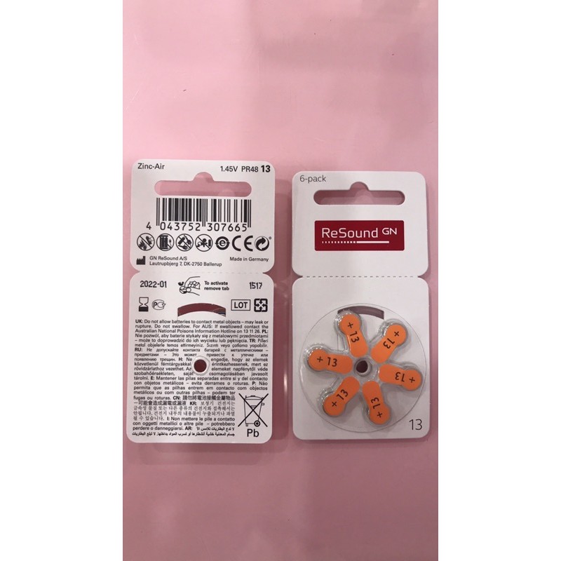 PIN MÁY TRỢ THÍNH SIZE 13 - CAM KẾT CHÍNH HÃNG ĐỨC