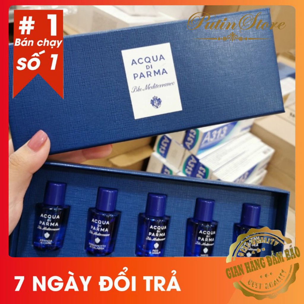 Set Bộ Nước Hoa Acqua Di Parma Blu Mediterraneo 5 chai mini / 5ml chai chuẩn auth