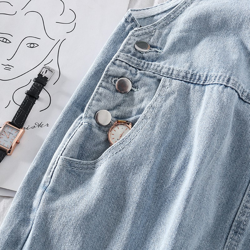 Yếm Bò Ống Suông Màu Nhạt Cài Cúc Cho Nữ | BigBuy360 - bigbuy360.vn