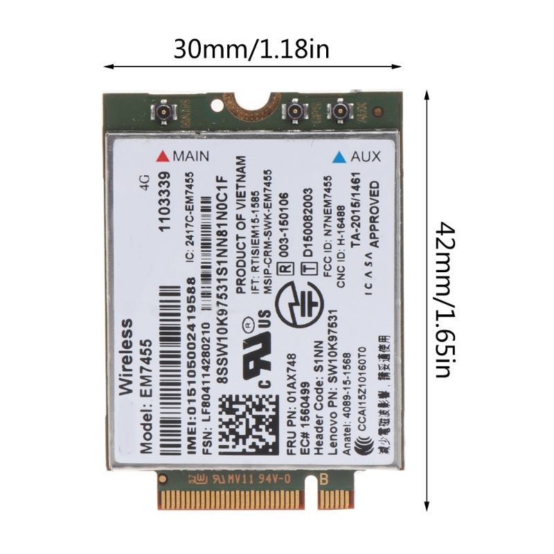 Màn Hình Thay Thế IOR EM7455 01AX748 WWAN Cho LenovoThinkpad X260 X270 T470S