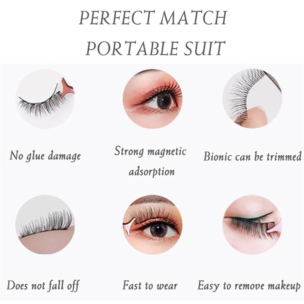 Bộ Lông Mi Giả Nam Châm 3D Tự Nhiên Kháng Nước Lâu Trôi BEAUTY GLAZED