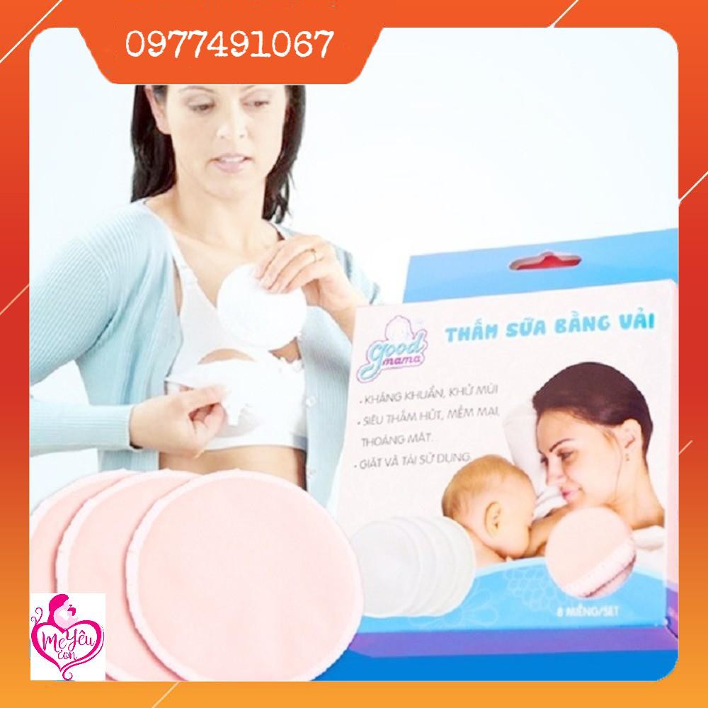 Miếng Lót Thấm Sữa Bằng Vải Good Mama (Hộp 8 Miếng) Tái Sử Dụng Nhiều Lần