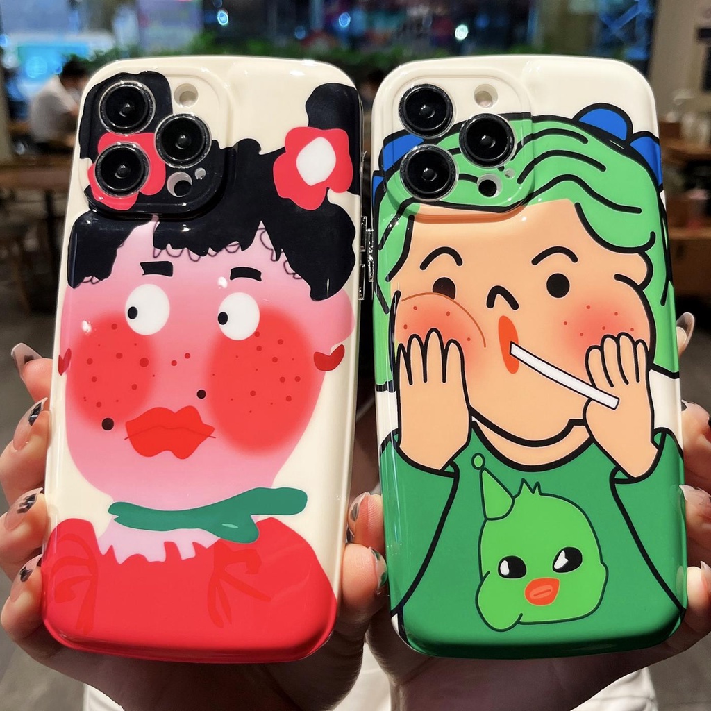 Ốp Điện Thoại TPU Mềm Có Túi Khí Bảo Vệ camera Chống Sốc Hình Cô Gái Hoạt Hình Cho iphone 12 11 13 Pro Max