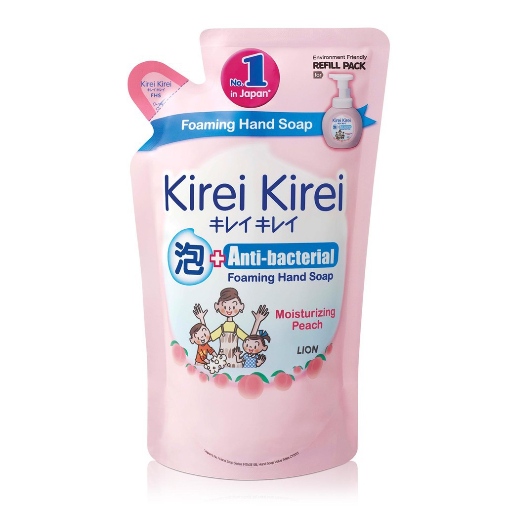 Nước rửa tay Kirei Kirei bịch 200ml hương Chanh / Đào / Dâu Tằm / Nho / Lavender - diệt khuẩn hương thơm mát