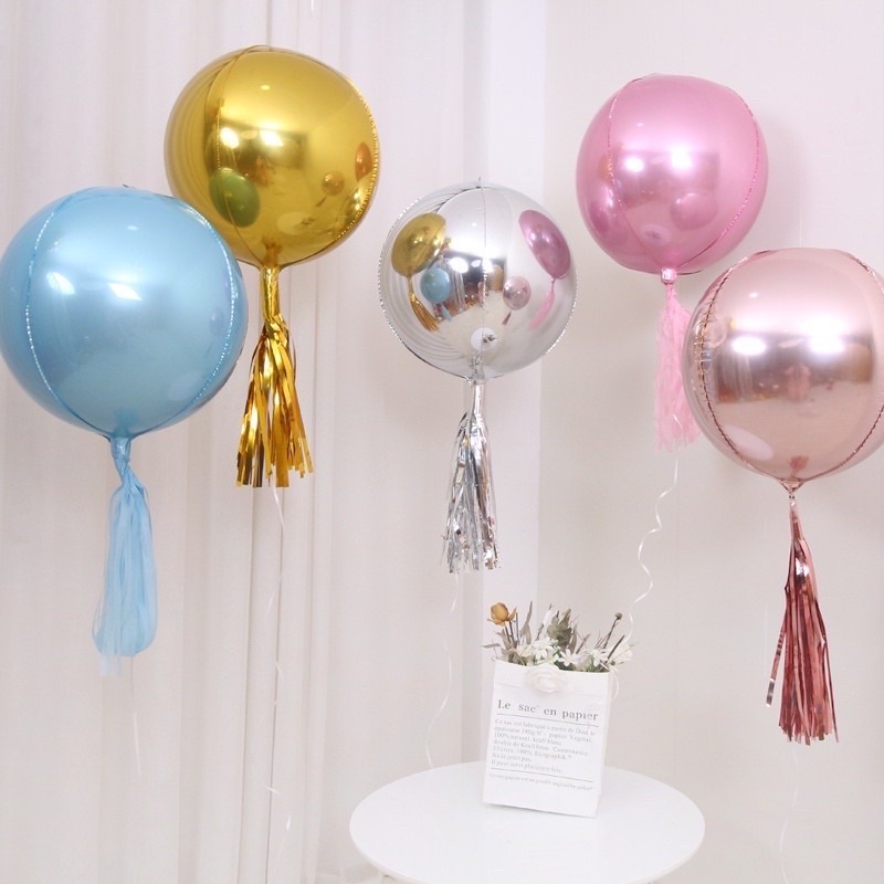 Bóng tròn 4D nhiều size trang trí sinh nhật, trang trí phòng cưới, decor, tiệc, khai trương