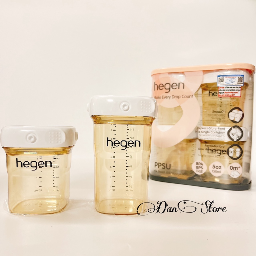 Chính Hãng- Bình trữ sữa Hegen 60 150 240 330ml, bình bảo quản sữa Mẹ