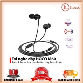 Tai nghe dây in - ear, chống ồn, giá rẻ siêu chất -Hoco M60 -Hàng chính hãng