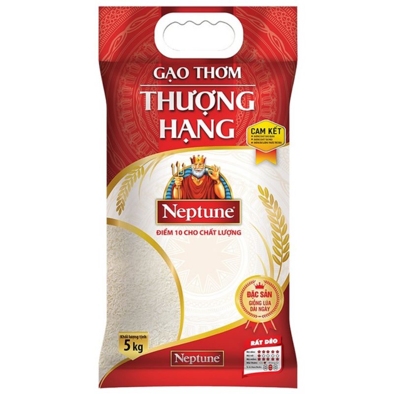 Gạo thơm thượng hạng Neptune nhãn vàng 5kg