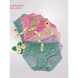 (BÁN SỈ) 10 quần lót cotton pha ren #125