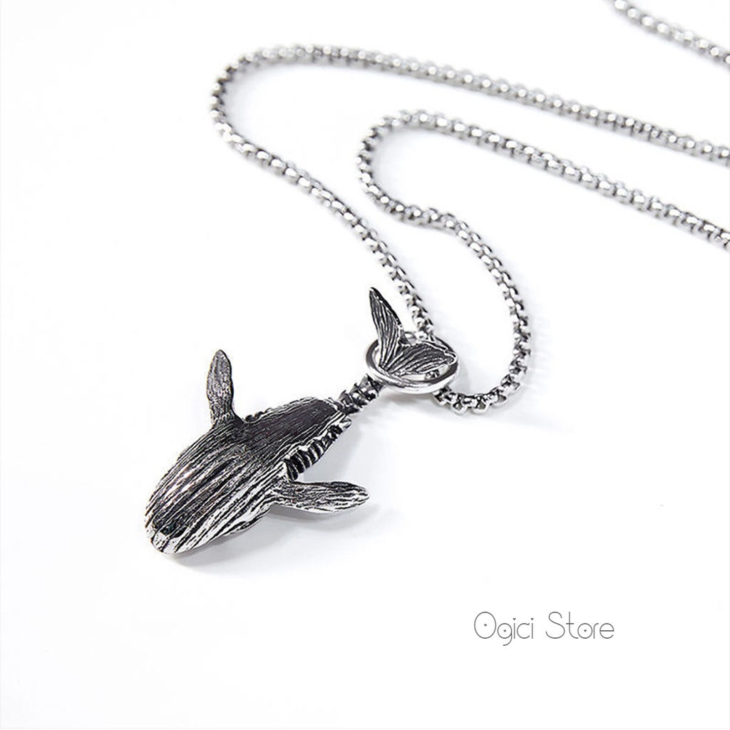 Vòng cổ nam nữ thời trang, Dây chuyền cá voi độc đáo phong cách hiphop cá tính, Unisex