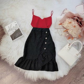 Chân váy đuôi cá dài 😍đuôi cá nút dọc hót mẫu 2